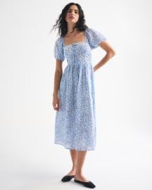Womens AF Emerson Puff Sleeve Midi Dress Womens Dresses Jumpsuits Abercrombiecom at Abercrombie & Fitch